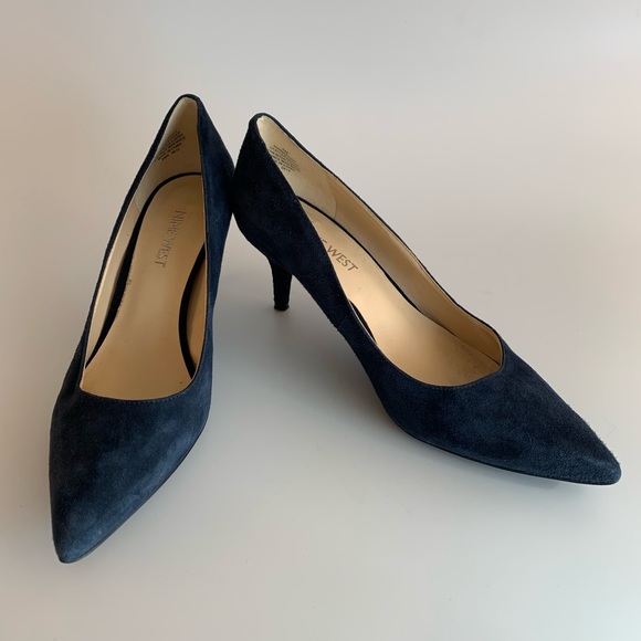 Nine West Shoes Nine West Navy Suede Pumps Poshmark